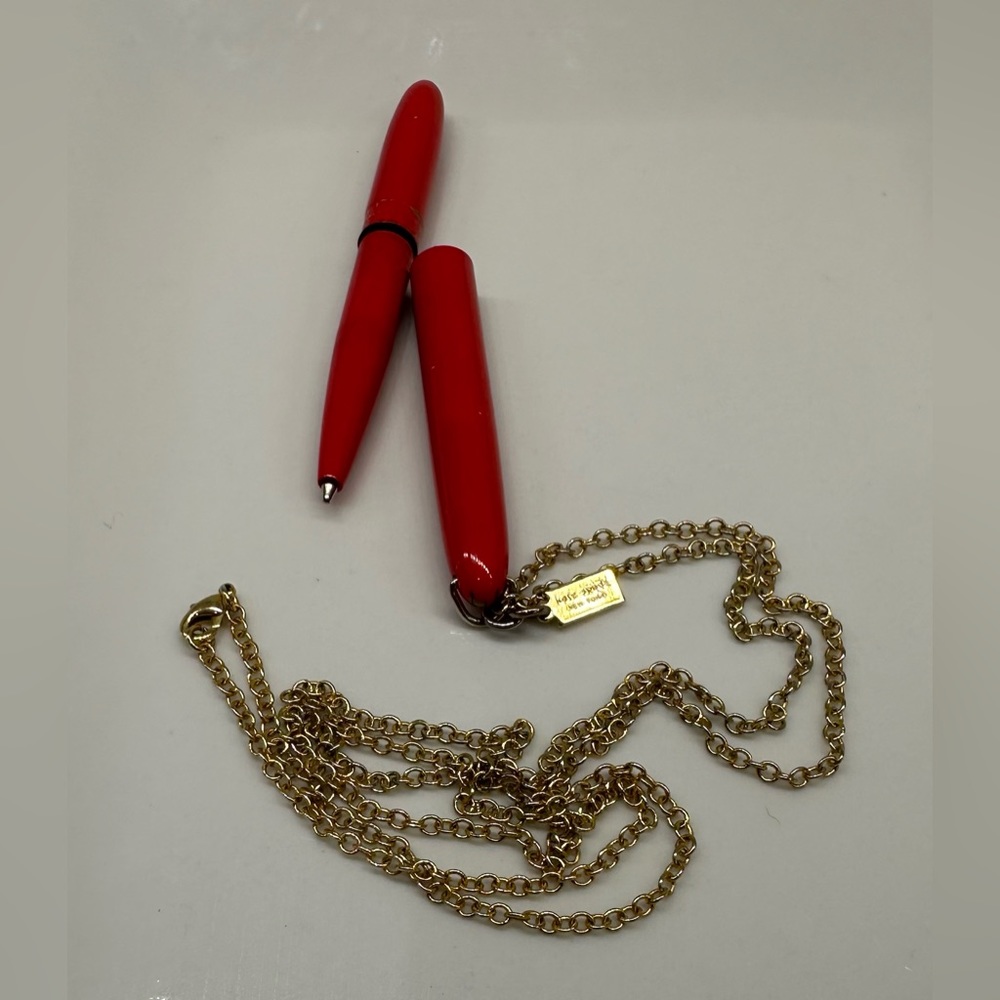 KATE SPADE Necklace - Red Pen with Gold Chain - Picture 5 of 14